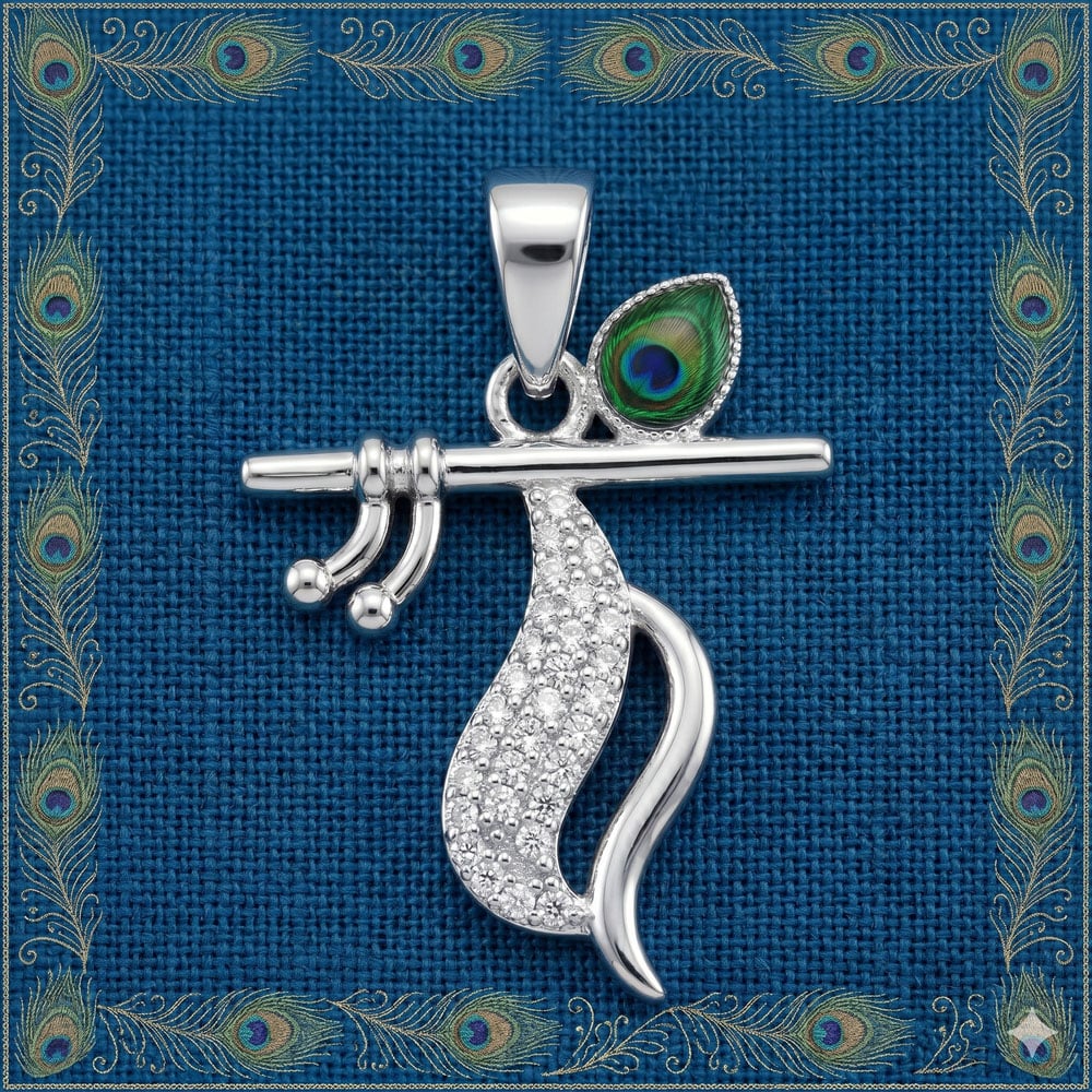 Handmade Silver Jewelry Krishna Flute Pendant